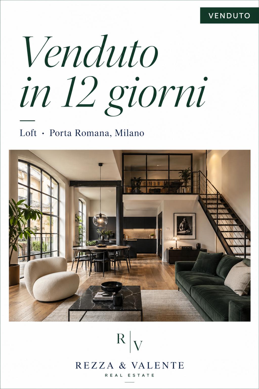 Post Instagram celebrativo — Venduto in 12 giorni, loft Porta Romana
